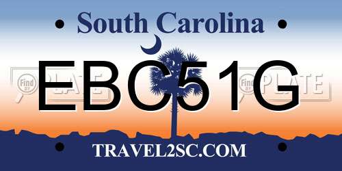 EBC51G South Carolina License Plate