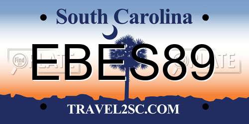 EBES89 South Carolina License Plate