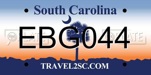 EBG044 South Carolina License Plate