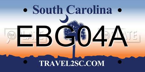 EBG04A South Carolina License Plate