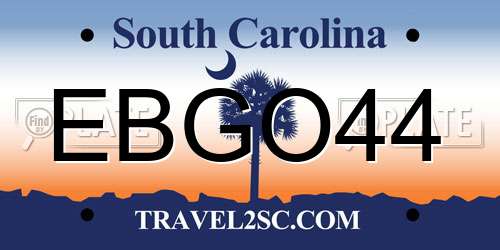 EBGO44 South Carolina License Plate