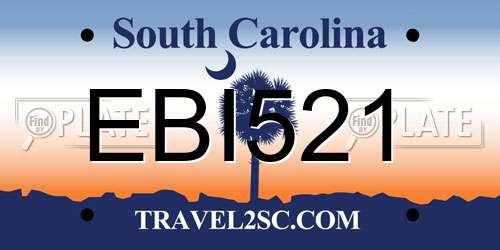 EBI521 South Carolina License Plate