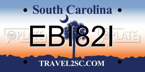 EBI82I South Carolina License Plate
