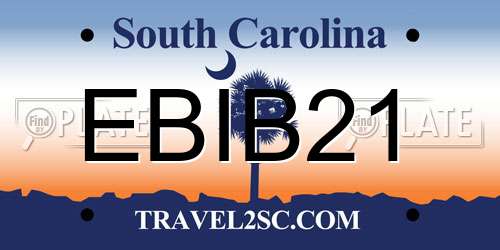 EBIB21 South Carolina License Plate