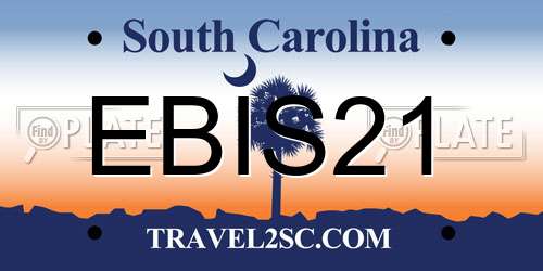 EBIS21 South Carolina License Plate