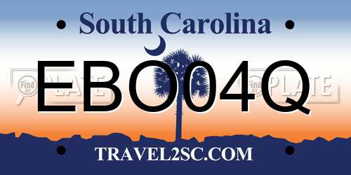 EBO04Q South Carolina License Plate