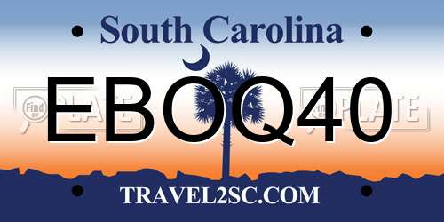 EBOQ40 South Carolina License Plate