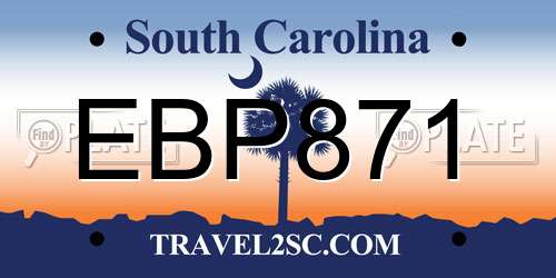 EBP871 South Carolina License Plate