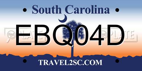 EBQ04D South Carolina License Plate