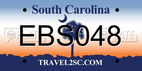 EBS048 South Carolina License Plate