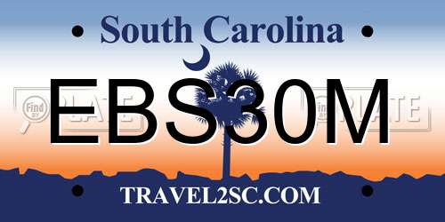 EBS30M South Carolina License Plate