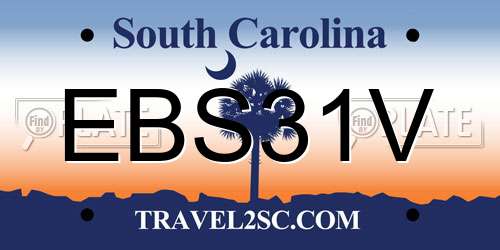 EBS31V South Carolina License Plate