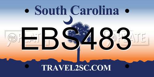 EBS483 South Carolina License Plate
