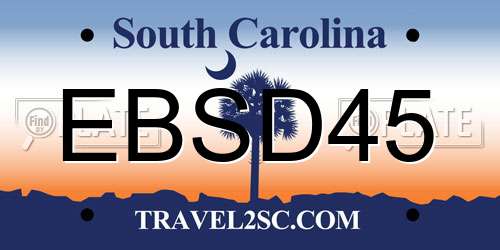 EBSD45 South Carolina License Plate