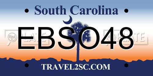 EBSO48 South Carolina License Plate