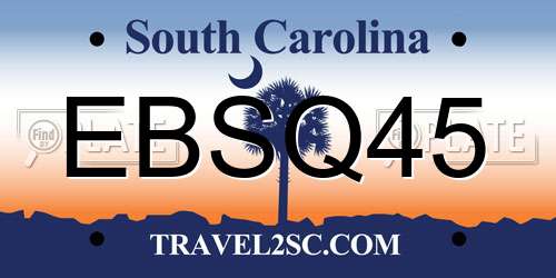 EBSQ45 South Carolina License Plate