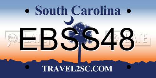 EBSS48 South Carolina License Plate