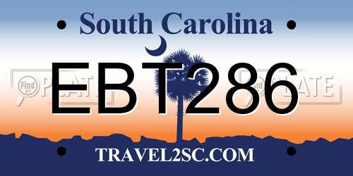 EBT286 South Carolina License Plate