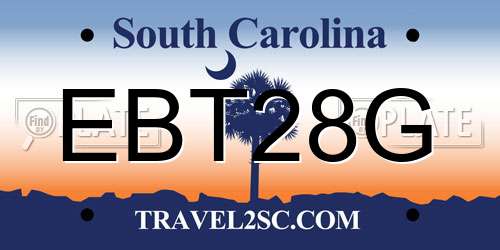 EBT28G South Carolina License Plate