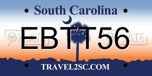 EBTT56 South Carolina License Plate