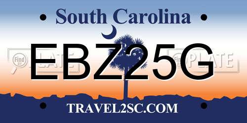 EBZ25G South Carolina License Plate