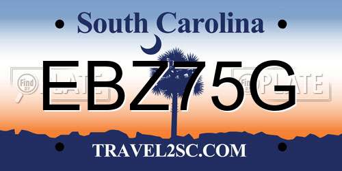 EBZ75G South Carolina License Plate