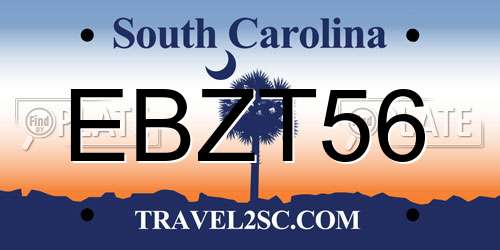 EBZT56 South Carolina License Plate