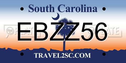 EBZZ56 South Carolina License Plate