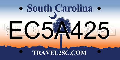 EC5A425 South Carolina License Plate