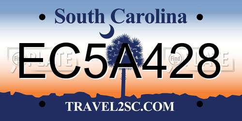 EC5A428 South Carolina License Plate