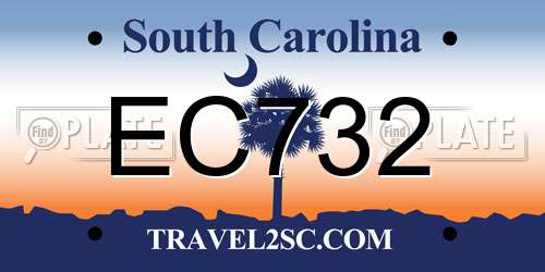 EC732 South Carolina License Plate