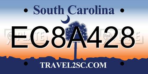 EC8A428 South Carolina License Plate