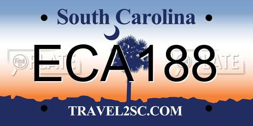 ECA188 South Carolina License Plate