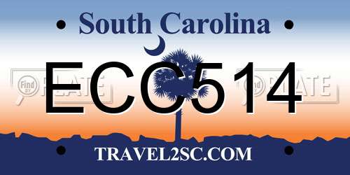 ECC514 South Carolina License Plate