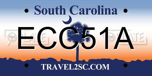 ECC51A South Carolina License Plate