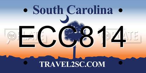 ECC814 South Carolina License Plate