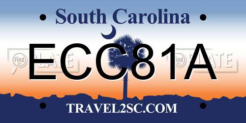 ECC81A South Carolina License Plate