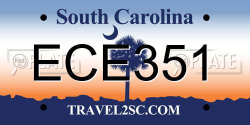ECE351 South Carolina License Plate