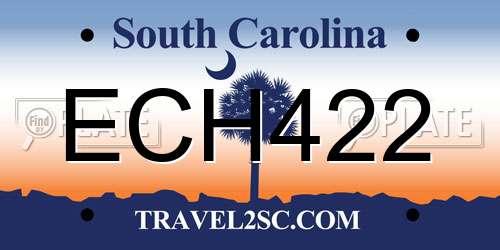 ECH422 South Carolina License Plate