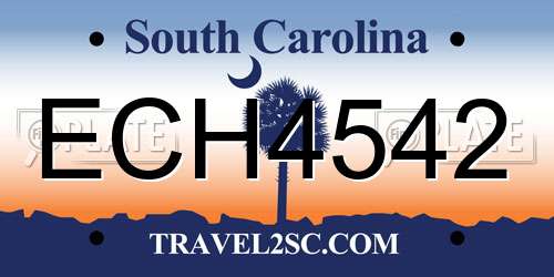 ECH4542 South Carolina License Plate