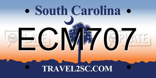 ECM707 South Carolina License Plate