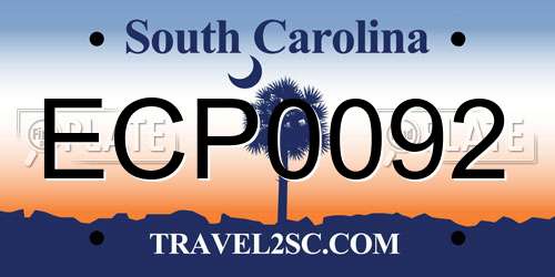ECP0092 South Carolina License Plate