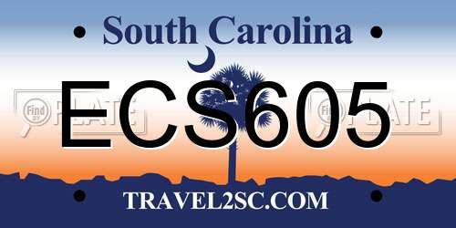 ECS605 South Carolina License Plate