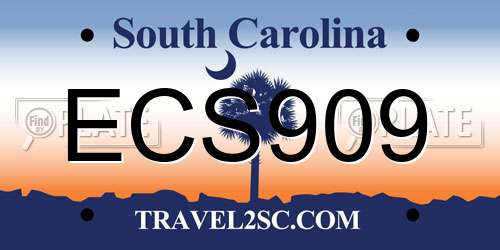 ECS909 South Carolina License Plate