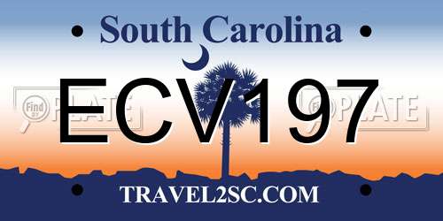 ECV197 South Carolina License Plate