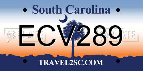 ECV289 South Carolina License Plate