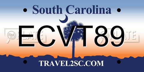 ECVT89 South Carolina License Plate