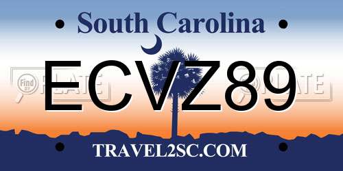 ECVZ89 South Carolina License Plate
