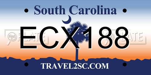 ECX188 South Carolina License Plate