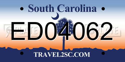 ED04062 South Carolina License Plate